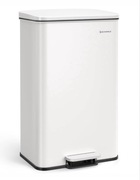 Kosz na śmieci JEDNOKOMOROWY pojemny STALOWY pojemnik na odpady 40l BIAŁY