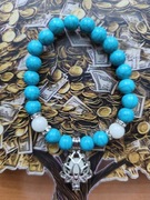 Turkusową świecąca bransoletka z zawieszką Lotos 