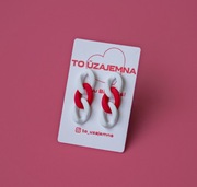 Kolczyki-łańcuszki "Biało-czerwono-białe"