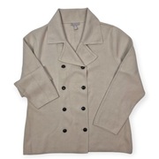 Beżowy kardigan H&M L blezer żakiet z dzianiny zapinany dwurzędowo