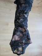 Spodnie koronkowe leginsy styl gotycki/metalowy Graffic 