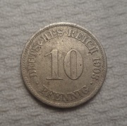 Niemcy Cesarstwo Kaiser Wilhelm II 10 pfennig 1903 A Berlin Prusy KM#12