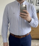 Koszula męska casualowa elegancka bawełna 100% Tommy Hilfiger błękitna XL