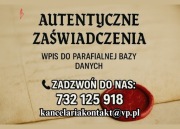 Zaświadczenie dla chrzestnych / Bierzmowanie / Spowiedź