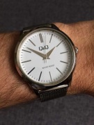 Zegarek kwarcowy Q&Q męski klasyczny jak nowy Gwarancja bransoleta