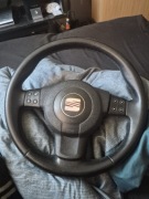 Kierownica skórzana multifunkcja seat leon 2 II Ibiza 6l z airbag