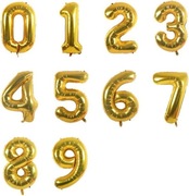 Balon cyfra 9 złoty 32"