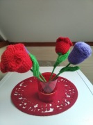 Bukiet tulipany na szydełku dzień babci