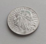 Srebrna moneta II RP Głowa Kobiety Jadwiga 5zł. 1934r. (2)