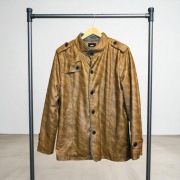 Brązowa kurtka męska AKP Fashion Man z kożuszkiem, rozmiar L