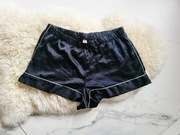 Victoria's Secret piżamowe pizama satynowe szorty czarne sexy rozm L