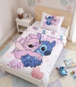 Pościel biała Lilo&Stitch dziecięca bawełna 160x200