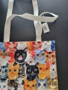 Torba na zakupy zapinana na zamek w koty