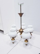 Stary mosiężny żyrandol z prl-u (rustykalny, vintage) z małym defektem 