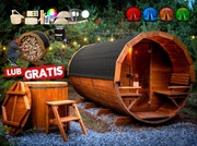 SAUNA Ogrodowa 400cm + PRZEDSIONEK + GRATIS Beczka 500L Akcesoria = Wycena