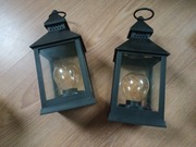 Dwa czarne lampiony LED na baterie