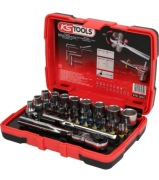 KS tools zestaw nasadek i bitów z grzechotką 1/4 33cz. 918.3005