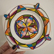 Talerz ręcznie malowany 