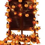 GIRLANDA ŚWIETLNA LAMPKI LED 1,5 M LIŚCIE JESIEŃ DYNIA DEKORACJE HALLOWEEN