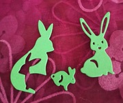 Scrapki, zajączki komplet 6 sztuk różne kolory. 