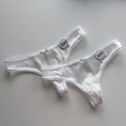 Stringi damskie 2-pak. Elegancki z jedwabiu naturalnego