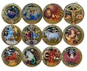 12 monet z życzeniami zodiaku.