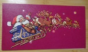 Karnet Kartka Boże Narodzenie Mikołaj sanie zaprzęg czysta