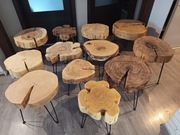 Stolik kawowy/nocny/pomocniczy z plastra drewna 