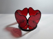 WALENTYNKI Świecznik serca witraż Tiffany