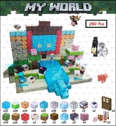 Klocki magnetyczne typu Minecraft 280szt i 5 figurek!!!