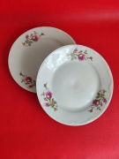 Talerze obiad 23,5 cm z sygnaturami, Porcelana Bogucice, PRL, vintage