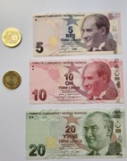 Banknoty i monety tureckie - nowe