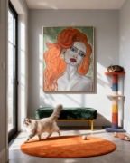 "Redhead Girl" obraz akrylowy ręcznie malowany 