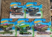 Zestaw 5 Hot Wheels HW Slammed GM Chevy Camaro lowrider Volvo 240 Lincoln 