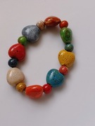 Bransoletka na gumce kolorowe kamienie 