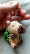 Kapibara wykonana na szydełku, brelok, zawieszka 