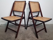 Krzesła Składane Rattanowe Vintage Lata 60/70 Rafia