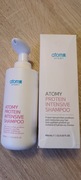 Proteinowy szampon do włosów Atomy. 