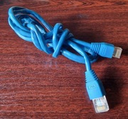 Kabel sieciowy Ethernet RJ-45 niebieski 145 cm patchcord skrętka