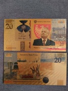 pozłacany banknot kolekcjonerski 20 zł LECH KACZYŃSKI