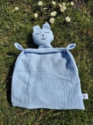 Przytulanka muślinowa pieluszka tetra miś, wyprawka, usypiacz chrzest