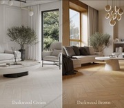 Płytki łazienkowe, salonowe wzór deski 60x17 jodełka Darkwood gat.1