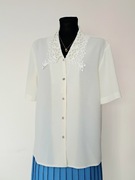 Bluzka koszulowa elegancka damska ecru 44 XXL