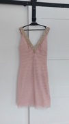 Piękna sukienka pudrowy róż r. XS