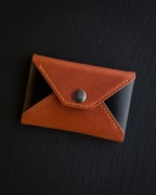 Portfel skórzany handmade czarno-brązowy