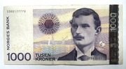 1000 koron norwegia, rzadki numer seryjny #7 z 2001