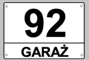 Tabliczka do garażu samochodowego 