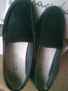 Mokasyny damskie  skórzane czarne S.Barski rozm 38