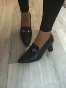 (42/43) Czarne mega wygodne czółenka wieczorowe, NOWE 