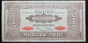 Banknot Polska IIRP 50000 marek polskich 1922 r. Seria W Stan I/II AU